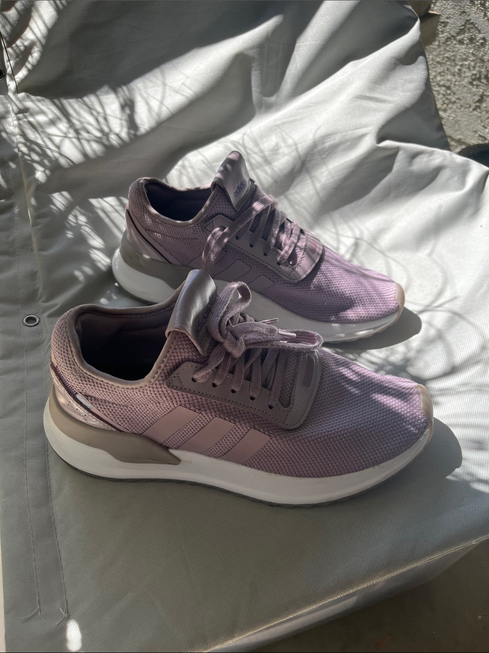 adidas Women's Lavender Mesh Athletic Sneakers